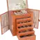 Elegante 6 Lagen Juwelendoos met Spiegel en Slot Juwelendoos Lederen Juwelendoos Juwelendoos voor Vrouwen Juwelendoos Gift Lederkleur foto 1