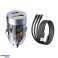 120 W car charger set two-port car charger adapter charging cable image 1