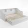 Lit fonctionnel RENE extensible de 90 à 180 x 200 cm, avec 2 tiroirs et étagère, blanc photo 4