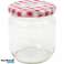 425 ml glazen pot met geruit deksel Veelzijdige glazen container voor huishoudelijke conserveringsbenodigdheden foto 1