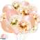 50x léggömb konfettivel, konfetti csillogó rózsa arany dekorációként esküvőkre és születésnapokra 50x konfetti kép 1
