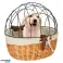 Wicker bicycle basket with metal grille carrier for cat dog image 1