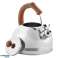 Stainless Steel Kettle With Whistle 2.5L Induction Silver Brown Handle image 2