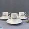 Coffee Cups Set Turkish Mocha Cups 12 Pieces with Saucers White image 1
