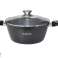 6 pcs Cookware Cooking Pot Set Pot Pan Kitchen Gadgets Lid Induction, Black image 1