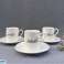 Kaffekoppar Set Turkiska Mockakoppar 12 Delar Med Fat Vit bild 1