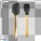 Silikonplatte mit Utensilien schwarz 4 Stück Topfann Rollenspatel Bürste Silikon + Bambus Bild 2