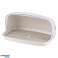 Plastic breadbox light beige white rose lid 36x27x17 cm bread container for bread image 1