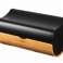Lunch box - Container - Bamboo/stainless steel - Brown/Black + free bread knife image 1