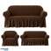 Set of rubber sofa covers with ruffles (three-seater two-seater armchair) image 1