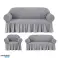 Set of rubber sofa covers with ruffles (three-seater two-seater armchair) image 3