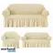 Set of rubber sofa covers with ruffles (three-seater two-seater armchair) image 2