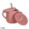 Silicone dishes for children squirrel set of 9 pieces dark pink image 4