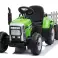 Power Traktor Traktor Trailer 12V 4.5Ah grønne lys, musik, MP3, USB billede 6