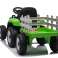 Elektrický traktor Traktor Príves 12V 4.5Ah zelené svetlá, hudba, MP3, USB fotka 2