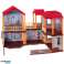 Dollhouse villa red roof lighting furniture and dolls 39 5cm image 2