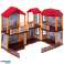 Dollhouse villa red roof lighting furniture and dolls 39 5cm image 5