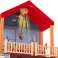 Dollhouse villa red roof lighting furniture and dolls 39 5cm image 11