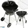 Garden charcoal grill for briquettes with cover, ventilation and shelf image 2