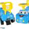 Mașină de jucărie împingătoare care zâmbește cu claxon albastru fotografia 8