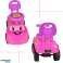 Ride-on pusher toy car smiling with horn pink image 3