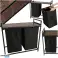 Two-compartment laundry basket large with a shelf with a wooden top LOFT black image 1