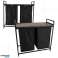 Two-compartment laundry basket large with a shelf with a wooden top LOFT black image 11