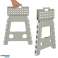 Stool folding stool non-slip high 39cm light grey image 10