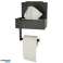 Toilet paper holder with shelf and tissue storage 3in1 black image 10