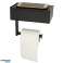 Toilet paper holder with shelf and tissue storage 3in1 black image 12