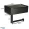 Toilet paper holder with shelf and tissue storage 3in1 black image 14