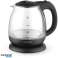 Electric Glass Kettle. Volume: 1,0 l. With borosilicate glass body, durable and stain resistant. Double-sided water level mark. Internal LED light. image 1