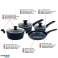 Herzberg 7 Pieces Marble Coated Cast Iron Cookware Set Blue image 2