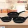 Herzberg 3 Pieces Marble Coated Forged Frying Pan Set Blue image 1