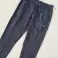 010035 men's sports pants from Authentic Le Jogger. A cuffless model in grey, black and blue image 4