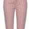 020107 Lascana gestreepte 3/4 broek voor dames. Eén model. Kleuren: roze en beige met witte strepen foto 2