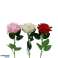 Artificial flower rose 52 cm assorted rose white and red image 1