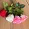 Artificial flower rose 52 cm assorted rose white and red image 3