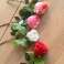 Artificial flower rose 52 cm assorted rose white and red image 5