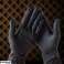 High Quality Diamond Cut Nitrile Gloves Black &amp; Orange Color image 3