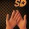 High Quality Diamond Cut Nitrile Gloves Black &amp; Orange Color image 2