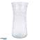 Vase glass transparent 21.5 cm with diamond motif image 1