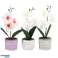 Artificial orchid in pot 28 cm 6 assorted various colours of flower and pot image 2