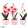 Artificial orchid in pot 28 cm 6 assorted various colours of flower and pot image 1