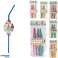 Straws European flags 24 cm set of 10 and Straws windmills 24 cm set of 8 and Straws bendable plastic owls 26 cm 6 pieces assorted image 2