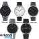 Montre en acier inoxydable pour femme ou homme avec bracelet en cuir synthétique ou en acier inoxydable, étanche jusqu’à 5 bar photo 1