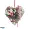 Spring wreath welcome 30 cmWreath in a heart shape made of twigs and decorative flower, the wreath has a metal frame. Packed and unpacked image 2