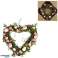 Spring wreath Easter 29 cm 3 assorted Decorated wreath in a round or heart shape. The wreath is decorated with eggs, twigs and wooden figures image 5