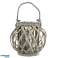 Lantern Hamada made of wood and reed. grey/brown 23 cm image 1