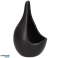 Flower pot in the shape of a water drop from the Drop series. The flowerpot is made of ceramic. M black 18 cm image 1